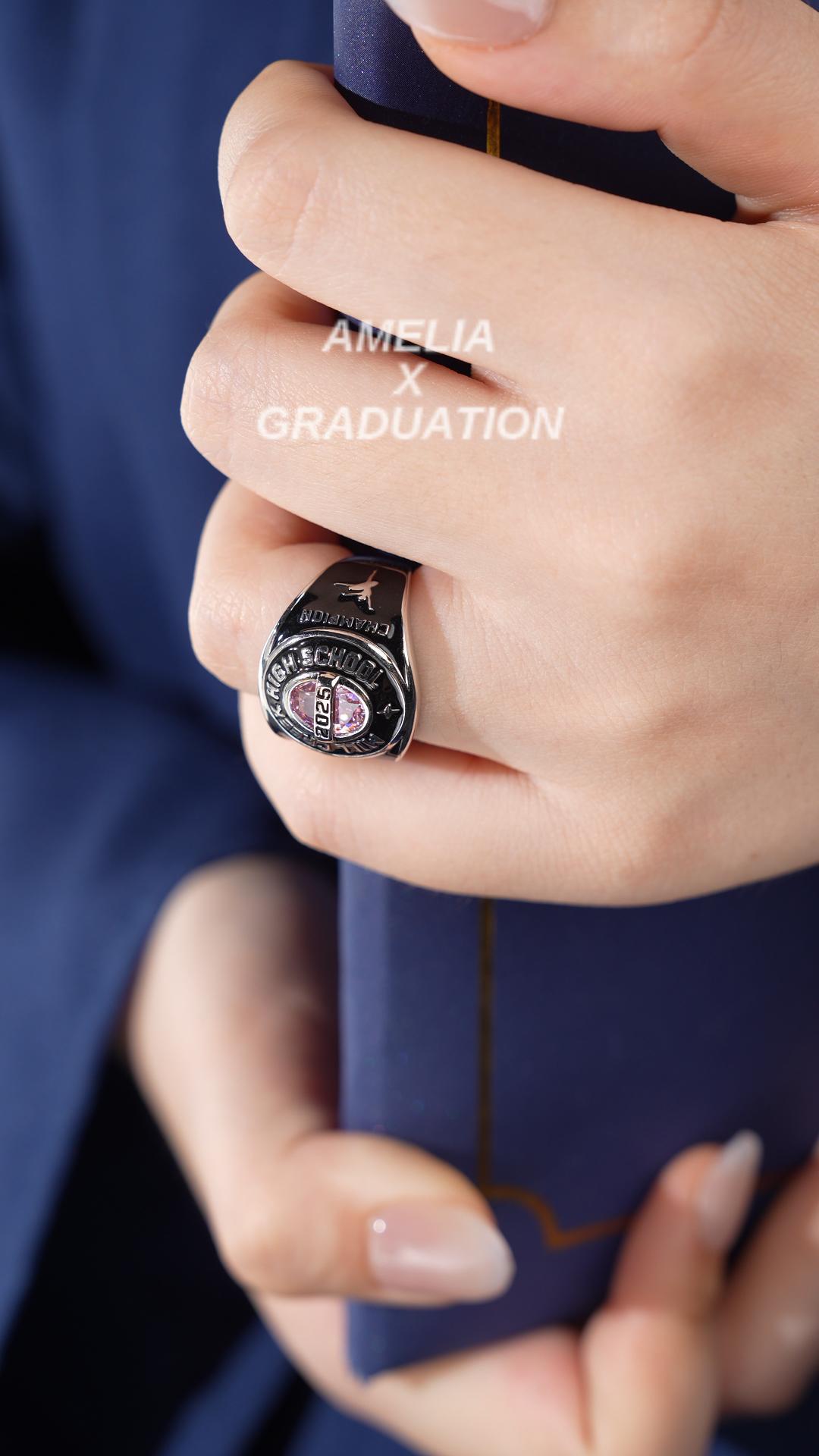 Callie Gifts Facebook ad: Graduation Signet Ring, with Custom Birthstone & Text…