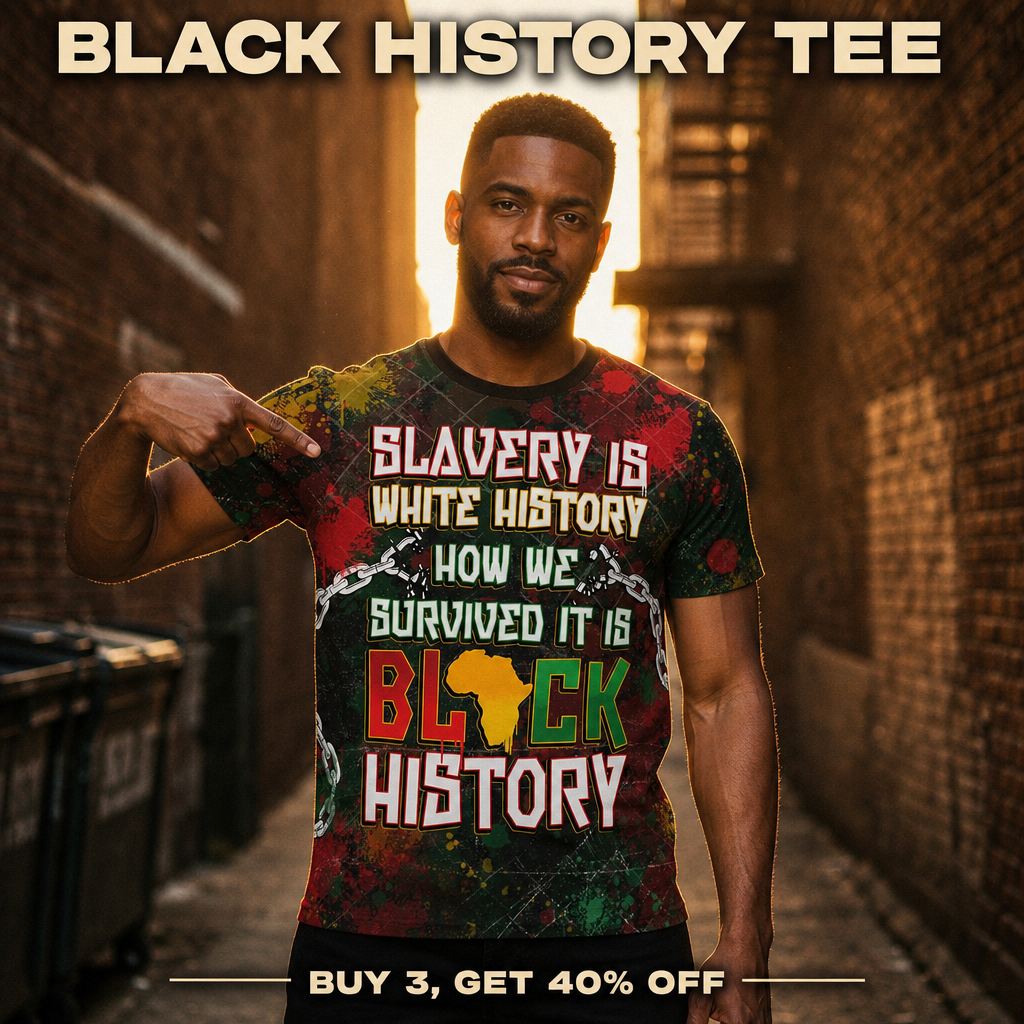 Melaninful Facebook ad: Buy 3 Get 40% OFF: Black Excellence Tees