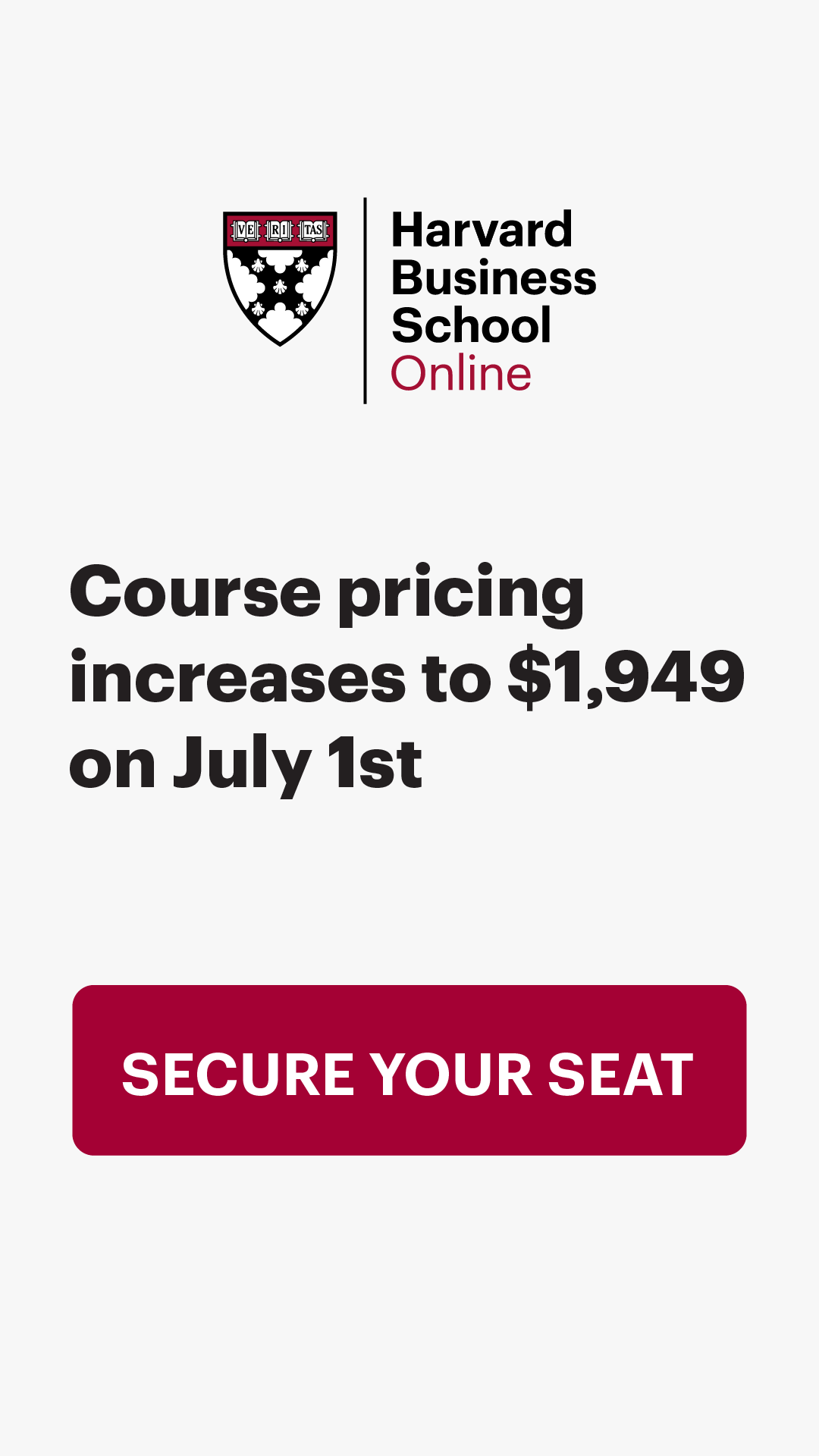 Harvard Business School Online Facebook ad