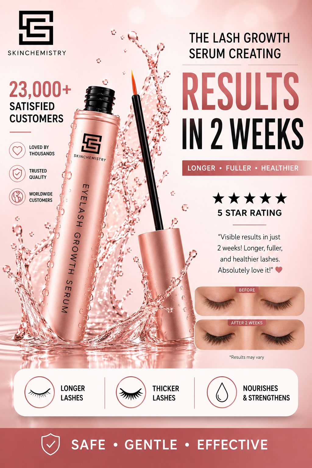 Skin Chemistry Facebook ad: Get Naturally Fuller Lashes