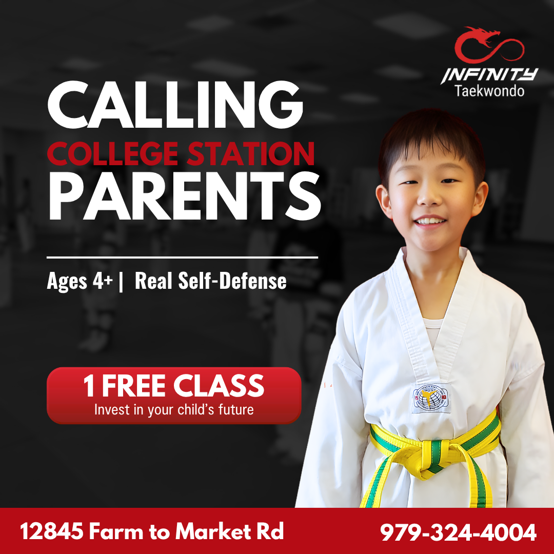 Infinity Taekwondo Facebook ad: Kids Taekwondo (Ages 4+) | Free Trial Pass