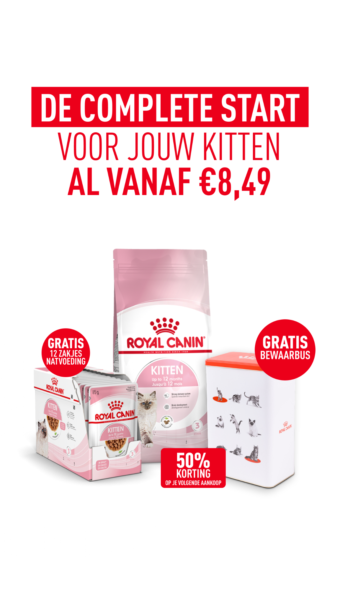 Royal Canin Facebook ad: Shop nu jouw kittenpakket