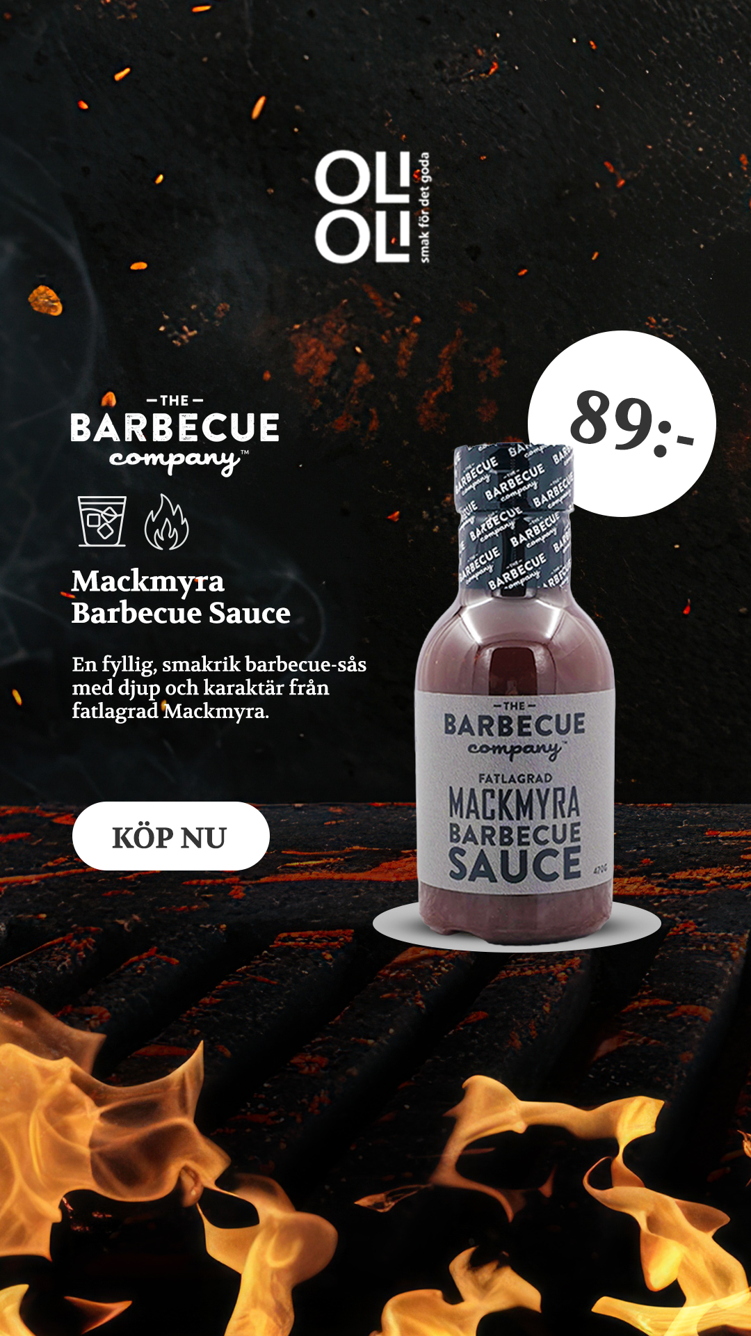 OliOli Facebook ad: Fatlagrad Mackmyra Barbecue Sauce