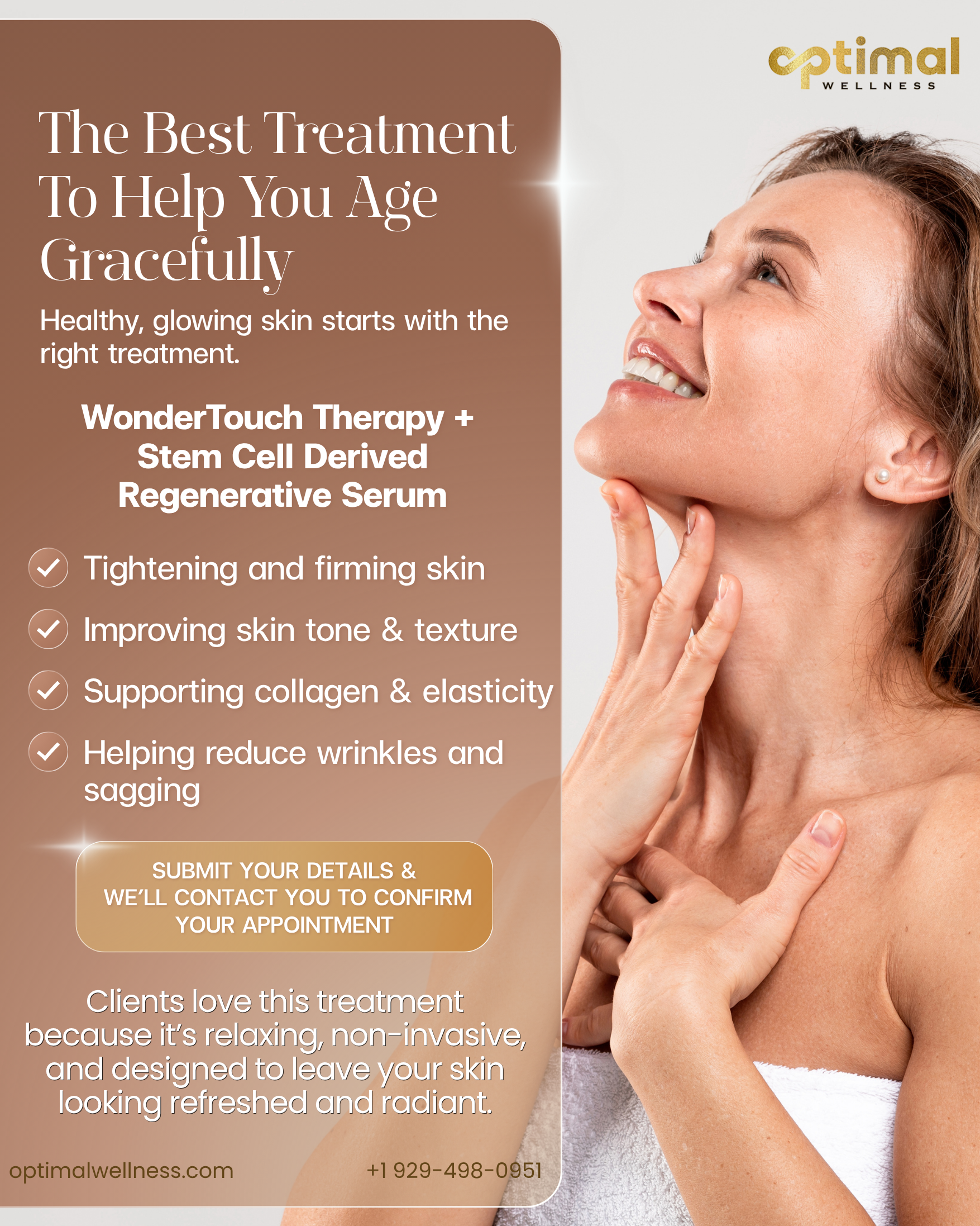 Optimal Wellness Facebook ad: Lift. Tighten. Rejuvenate.