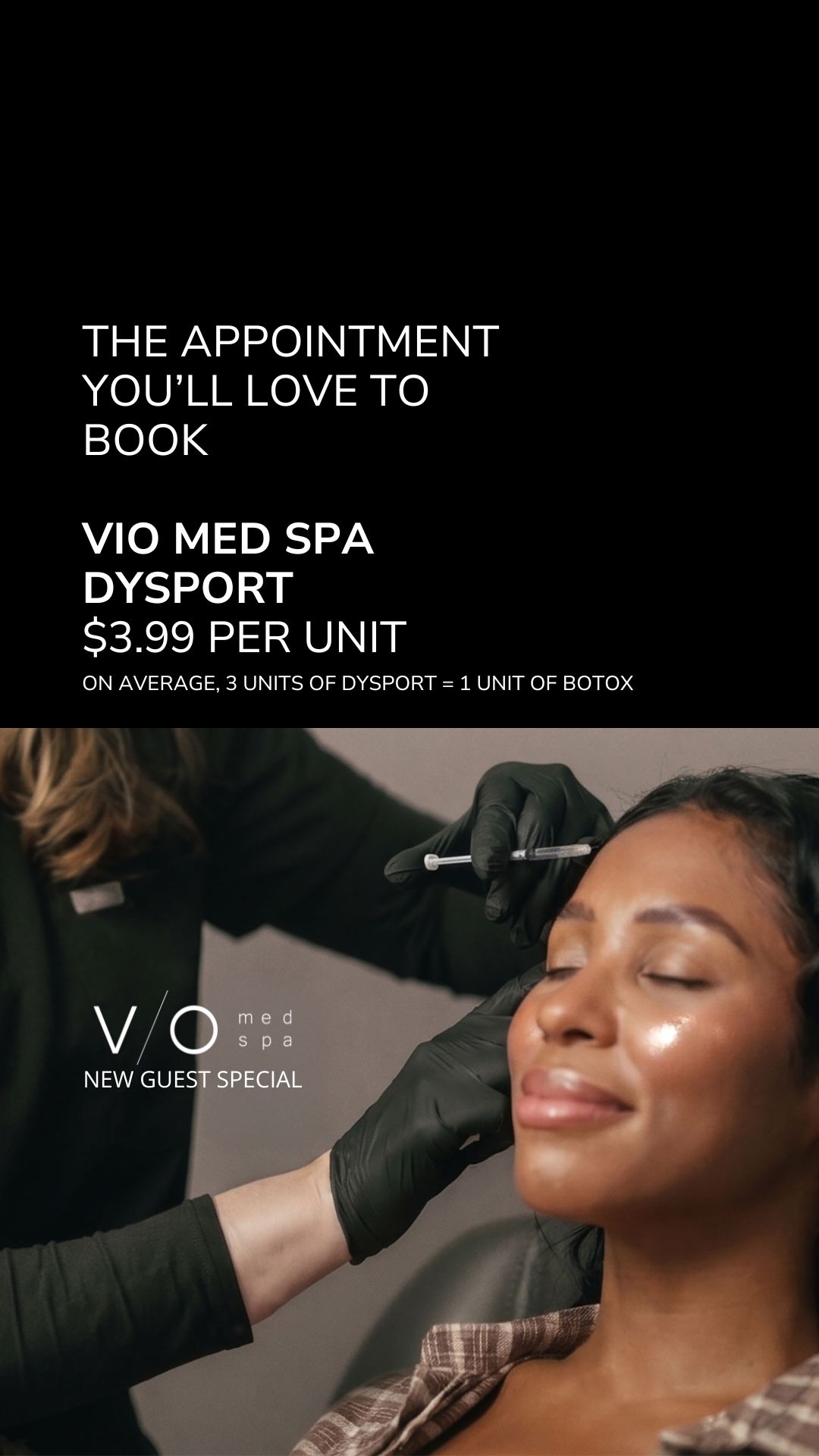 VIO Med Spa Huntersville Facebook ad: Refined for $3.99/Unit