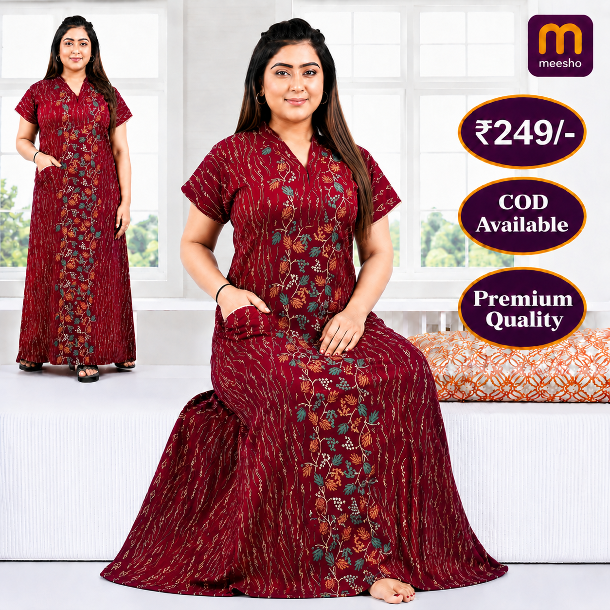 Rare Looking Facebook ad: Premium Cotton Printed Nighty | Soft, Stylish &…