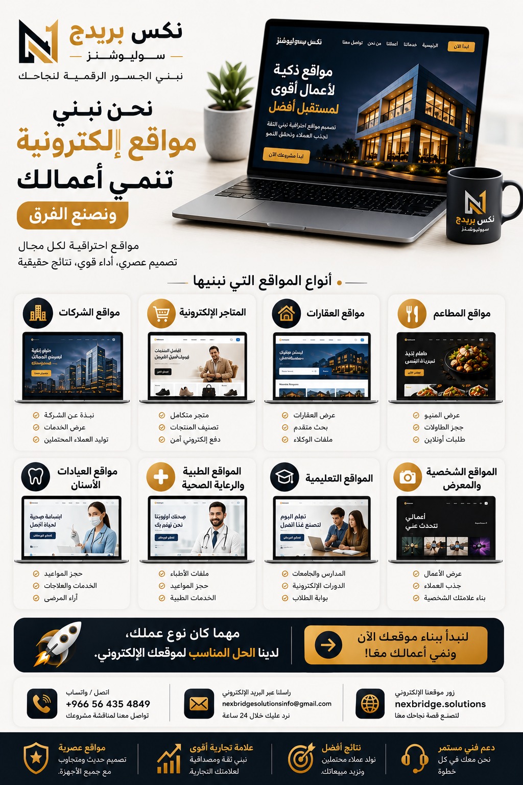 Nexbridge.solutions Facebook ad: إذا لم يكن لعملك موقع ويب فأنت تترك…