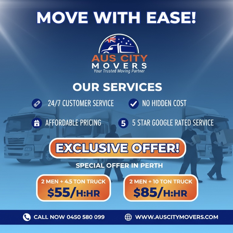 Aus City Movers Facebook ad: Special Moving DISCOUNT, Book Fast!