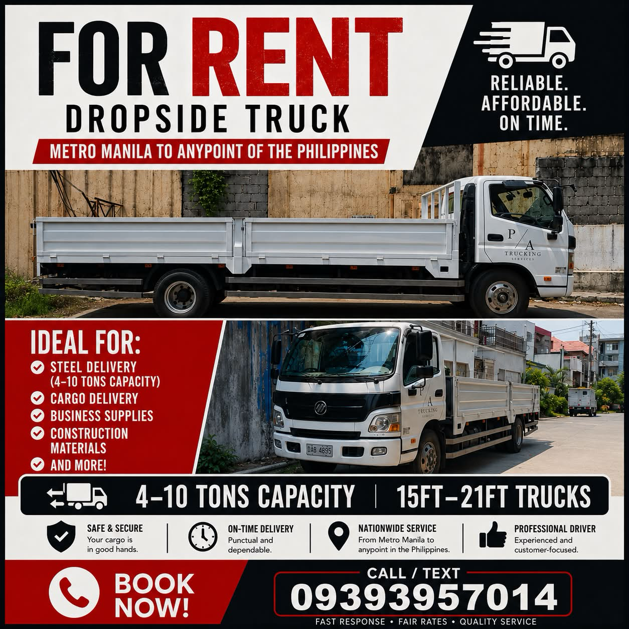 Trucks for Rent Facebook ad: Chat in Messenger