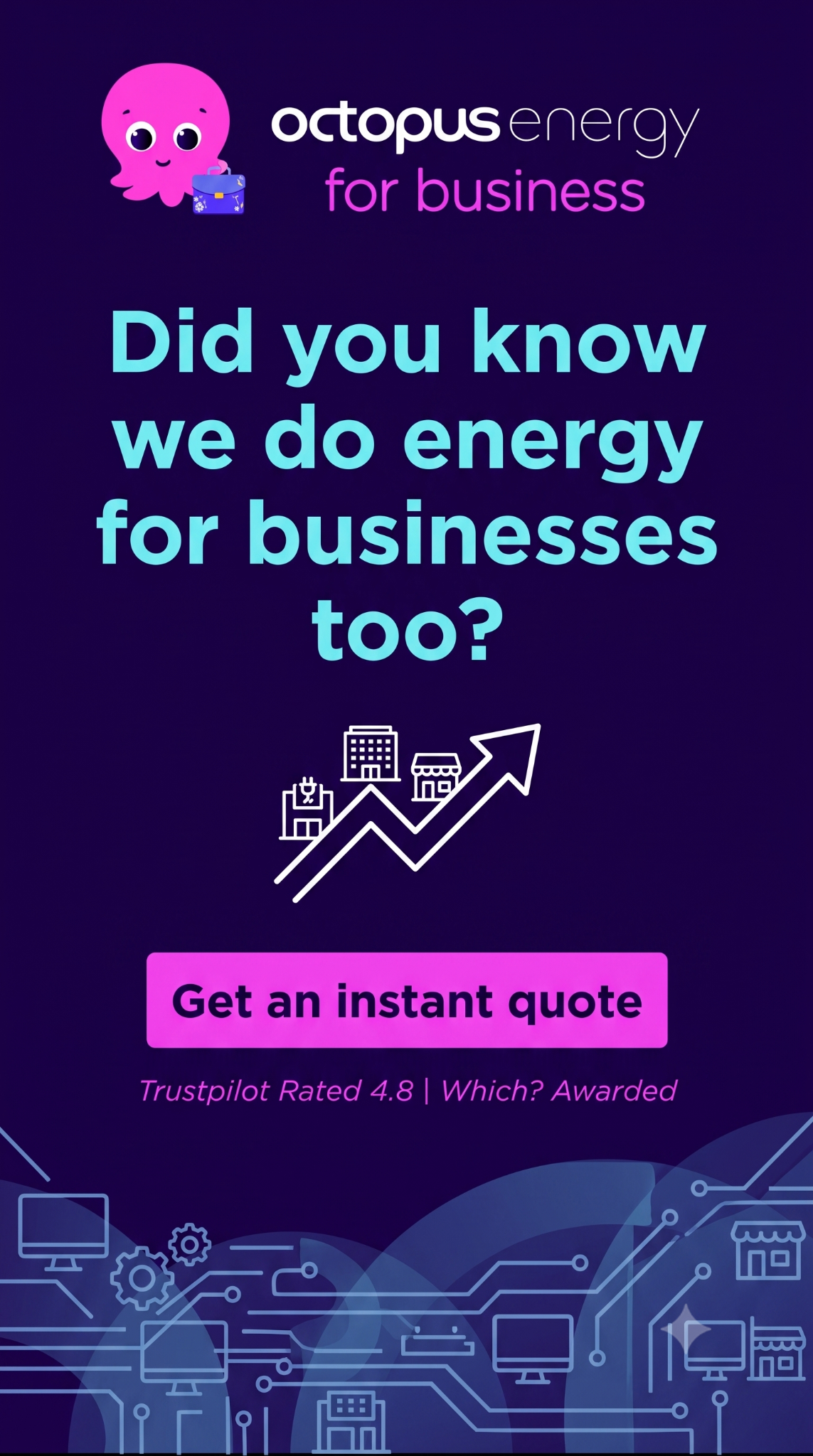 Octopus Energy for Business Facebook ad from Aug 5, 2026