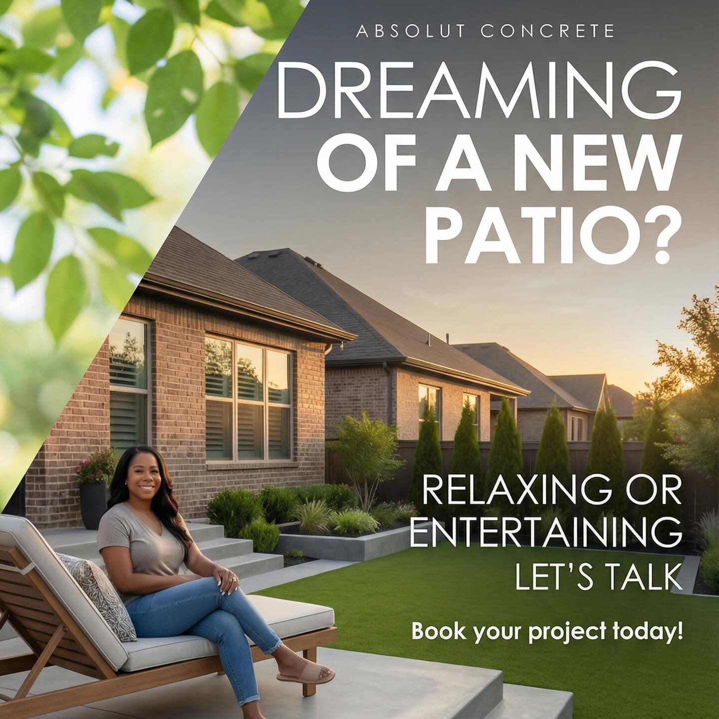 Absolut Concrete Facebook ad: Transform your outdoor space with a stunning patio…