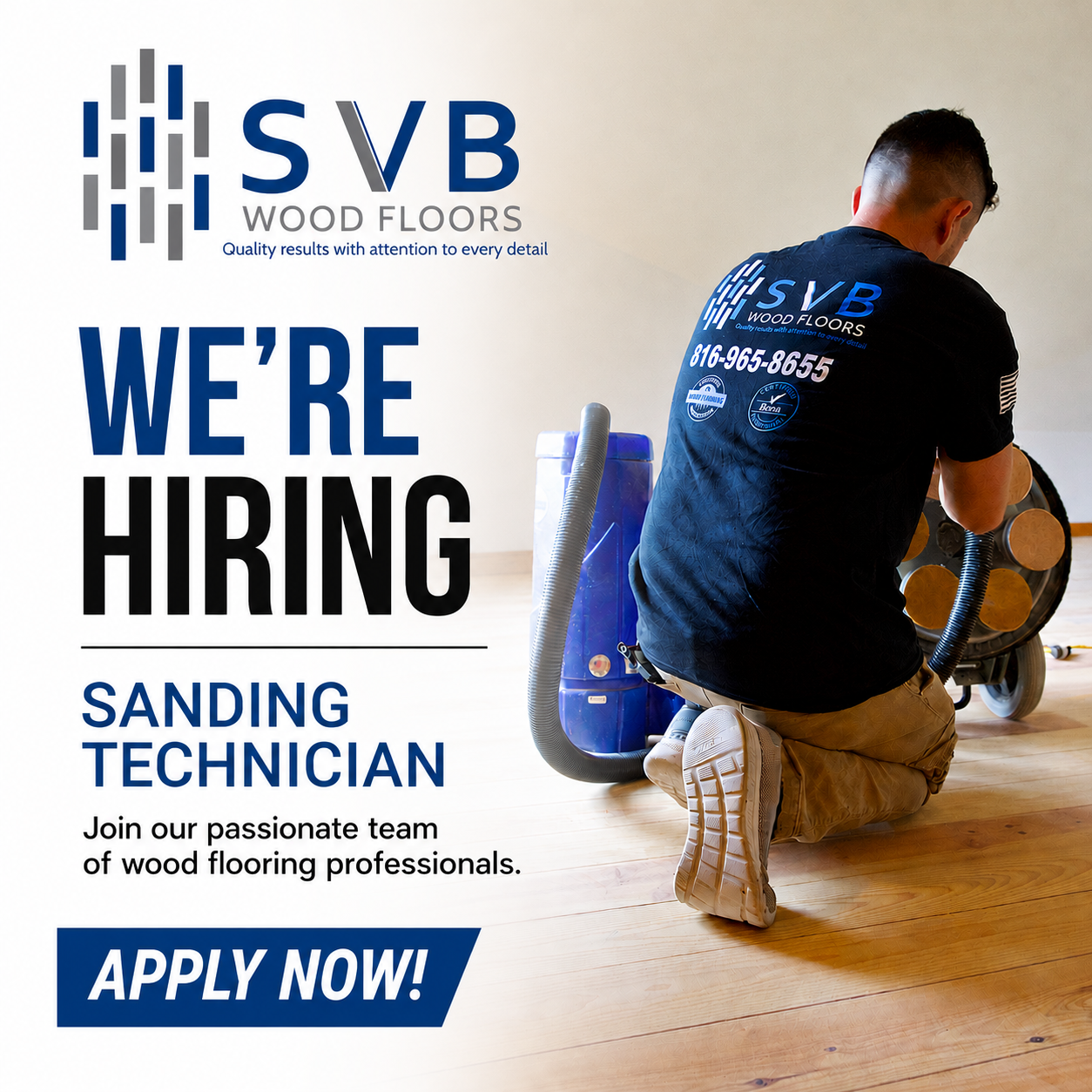 SVB Wood Floors, Inc Facebook ad: Join Our Team