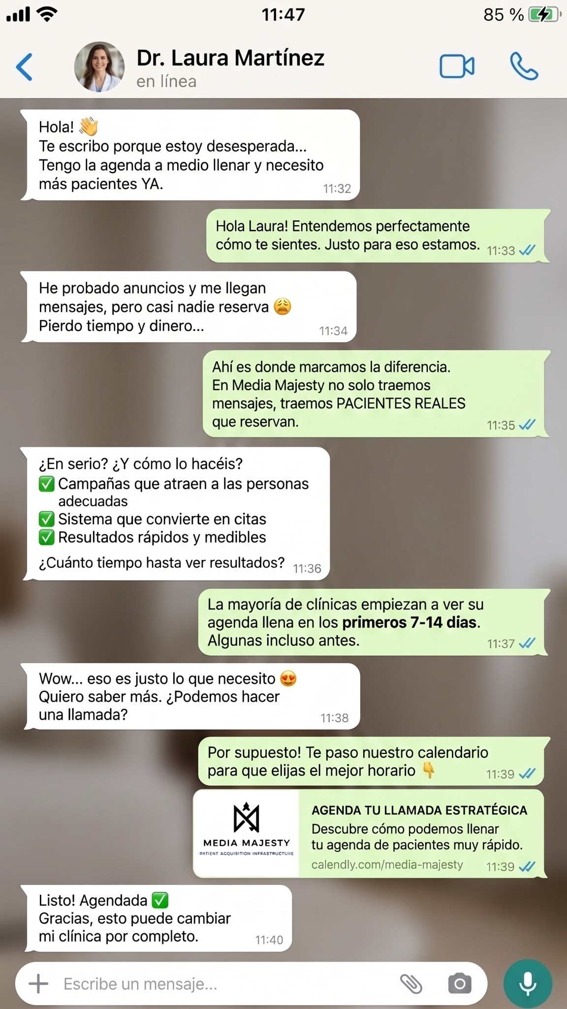 Media Majesty Facebook ad: Más pacientes para tu clínica