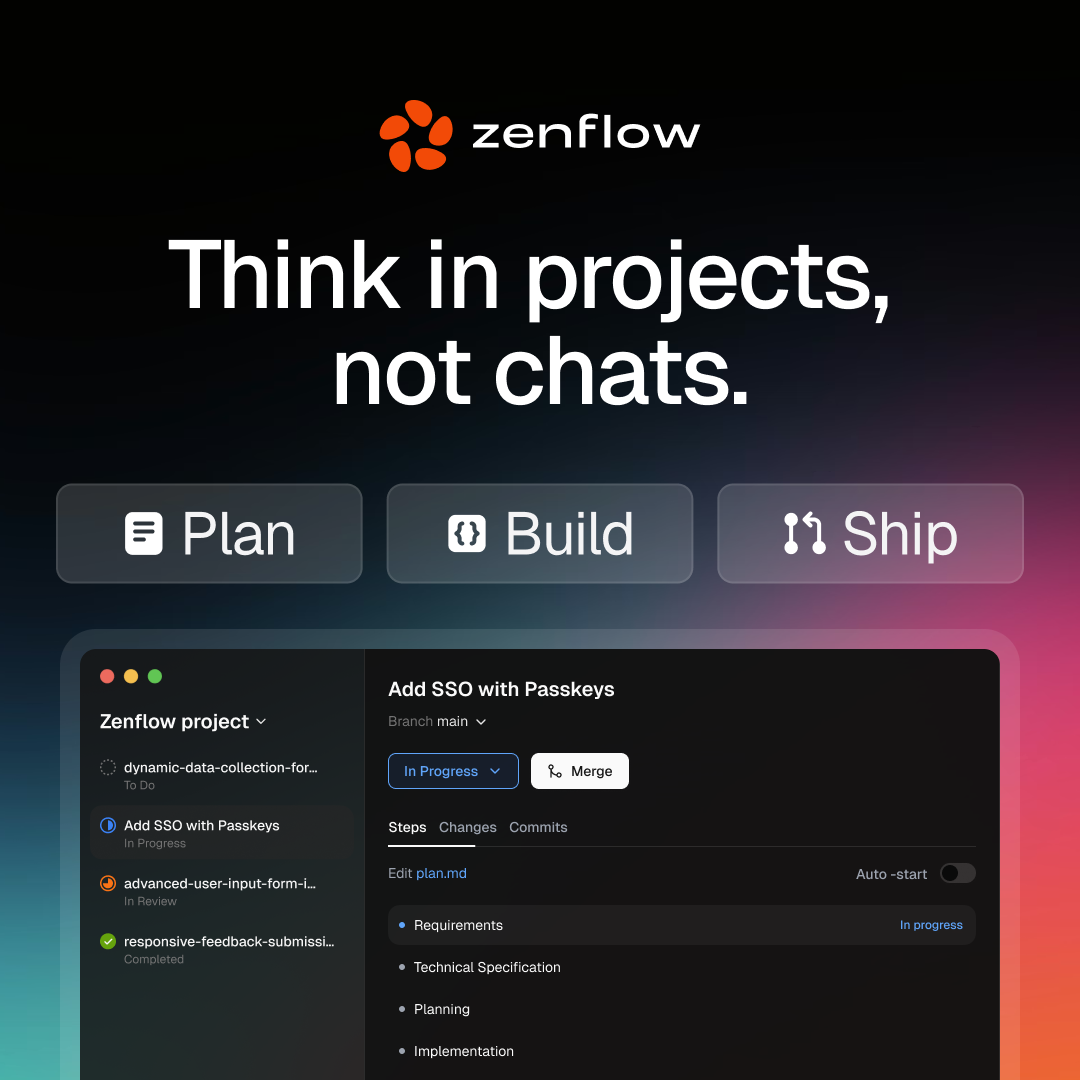 Zencoderai Facebook ad: Project-First AI Development