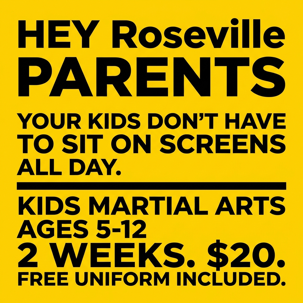 Roseville Academy - Family Taekwondo Facebook ad: Family Martial Arts!
