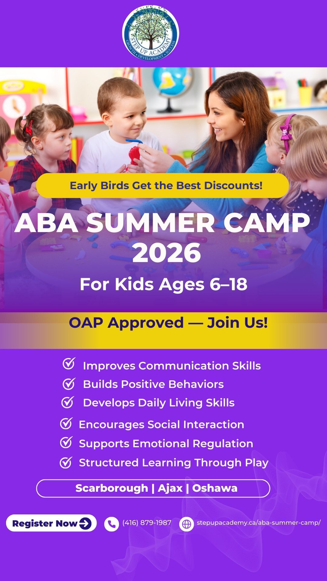Step Up Academy of Learning Facebook ad from Mar 6, 2026