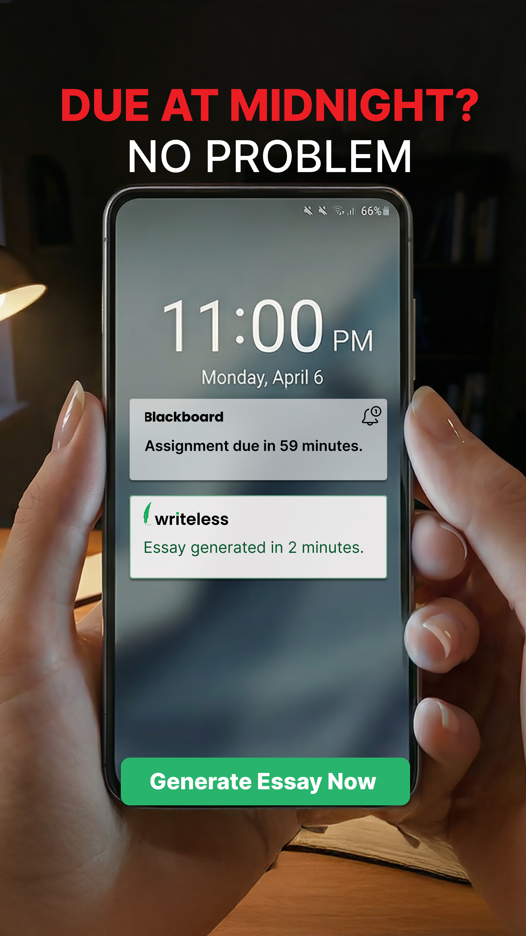 Writeless AI Facebook ad