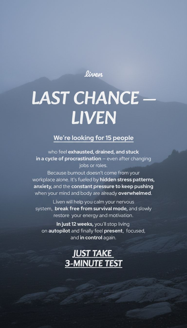 Liven: Communauté d'Éveil de Soi Facebook ad: Easy to Follow Anti-Burnout Plan