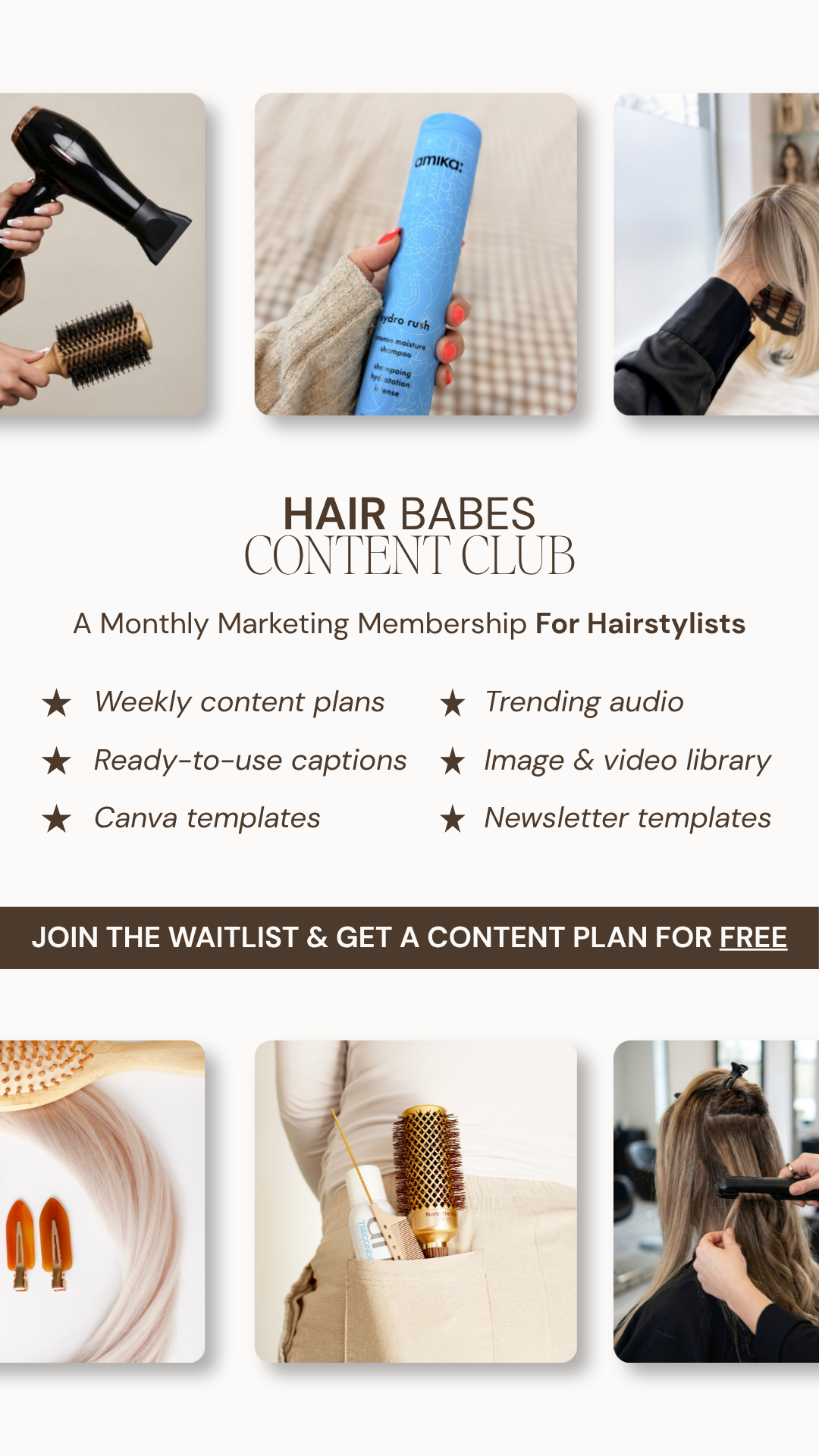 Hair Babes Content Club Facebook ad from Jul 14, 2026