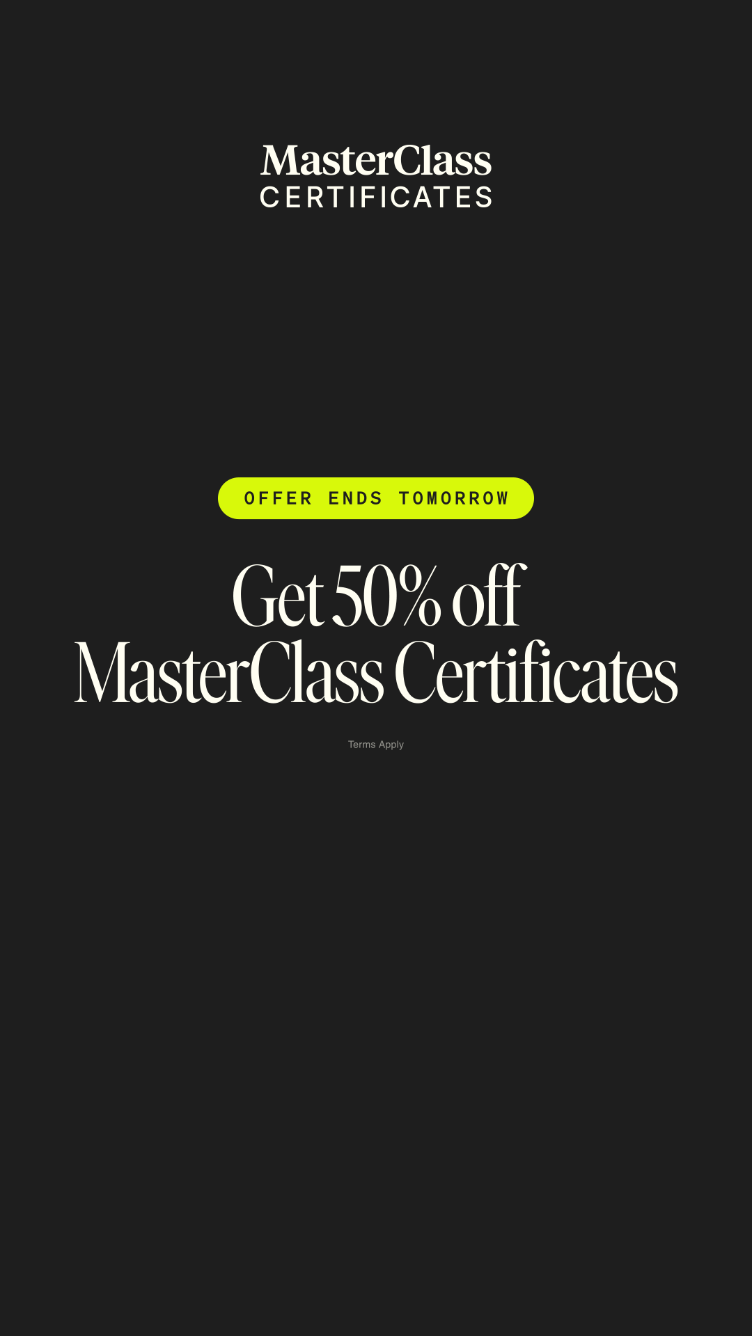 MasterClass Facebook ad