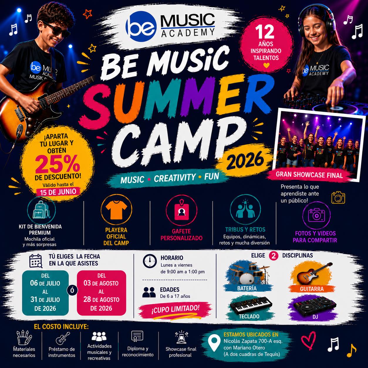Academia de música - Be Music Academy - SLP Facebook ad: ¡Aparta tu lugar y obtén 25% de descuento!