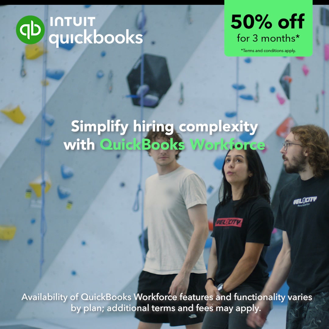 Intuit QuickBooks Facebook ad: Manage your team in one place.