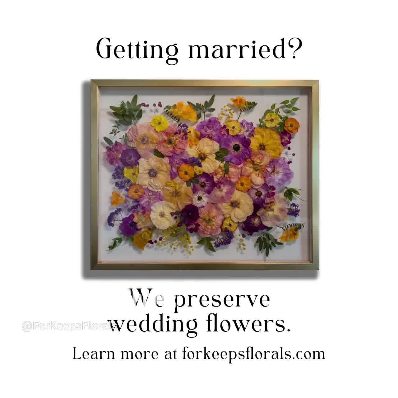 For Keeps Florals Facebook ad: Preserve Your Bouquet