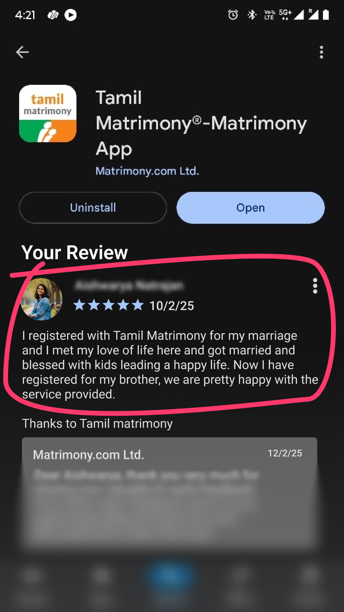 Tamilmatrimony Facebook ad