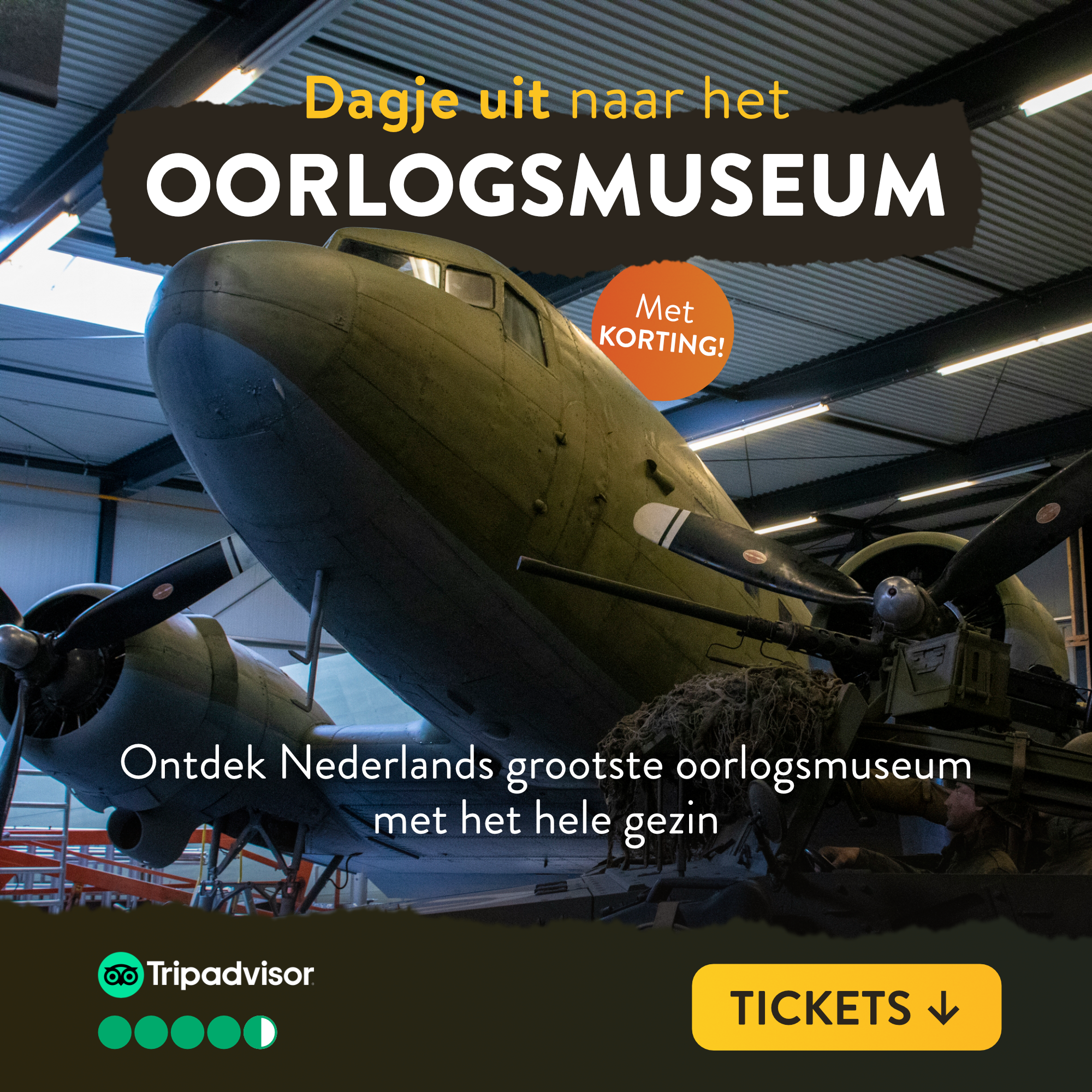 Oorlogsmuseum Overloon Facebook ad: Scoor nu tickets met korting voor het meest…