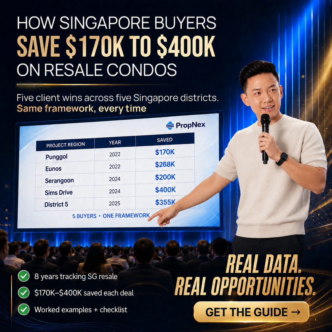 Joel Li: Save with Property Facebook ad: Six months after buying his condo, my client…