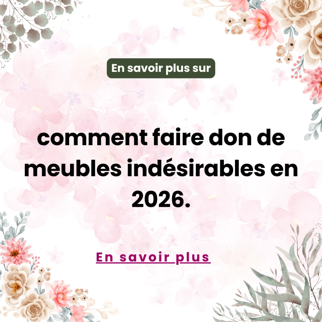Adult Education Facebook ad: Découvrez comment faire don de meubles indésirables en 2026.