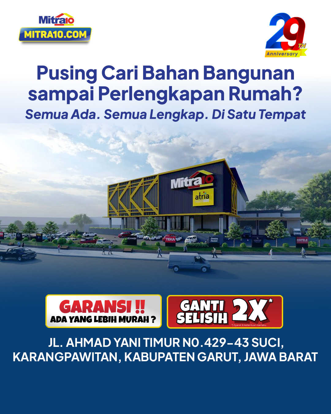 Mitra10 Supermarket Bahan Bangunan Facebook ad: Toko bangunan selengkap ini… ada di Garut?