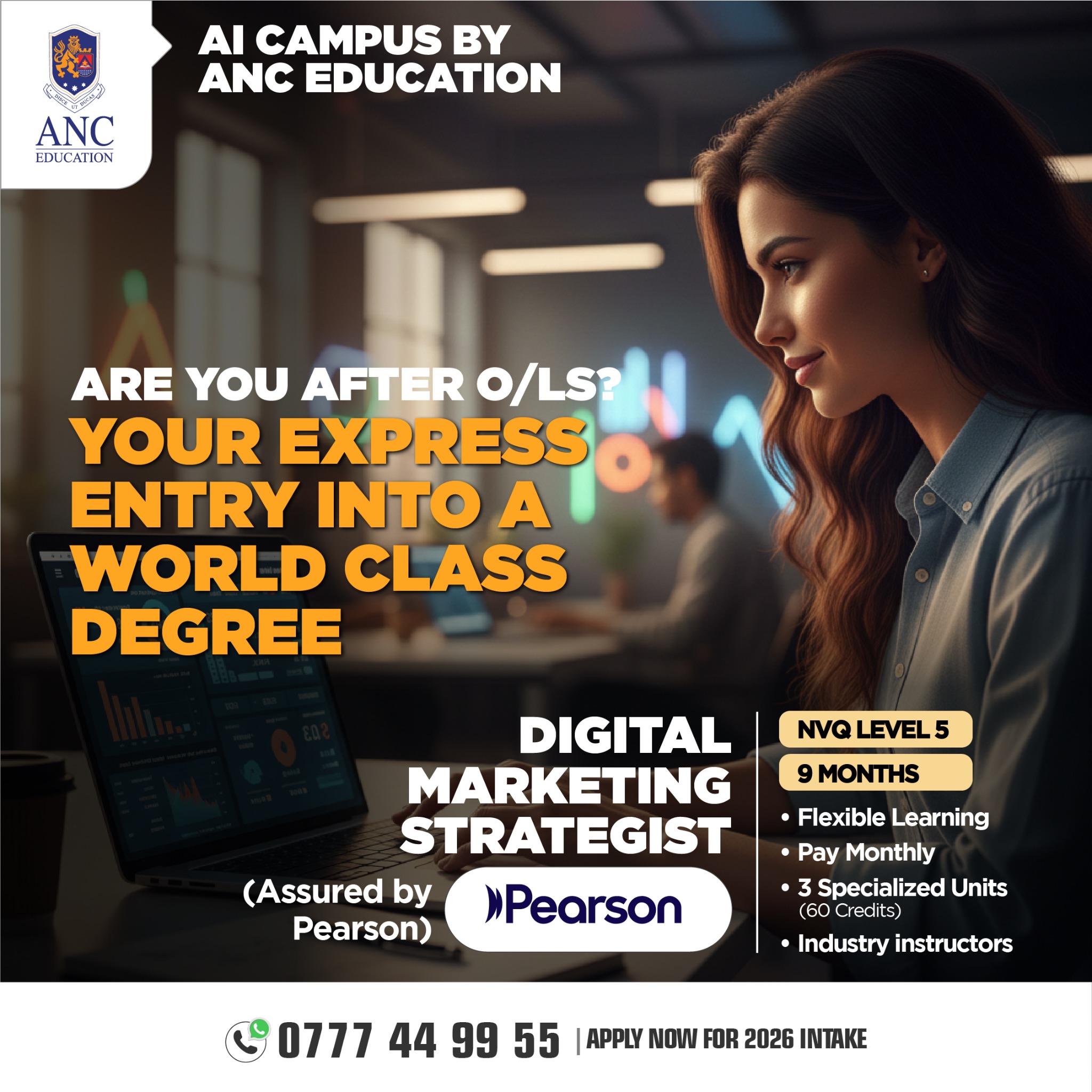 ANC Education Facebook ad: Apply now for the 2026 intake