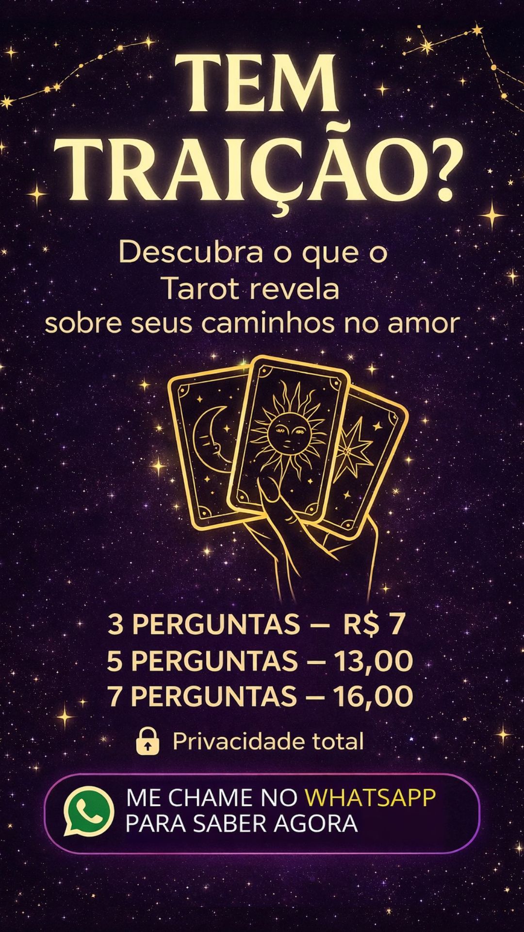 Mary Tarot Facebook ad: Me Pergunte Agora no Whatsapp