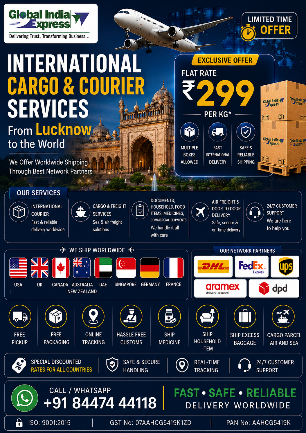 Global India Express Pvt Ltd Facebook ad: Courier Cargo Lucknow