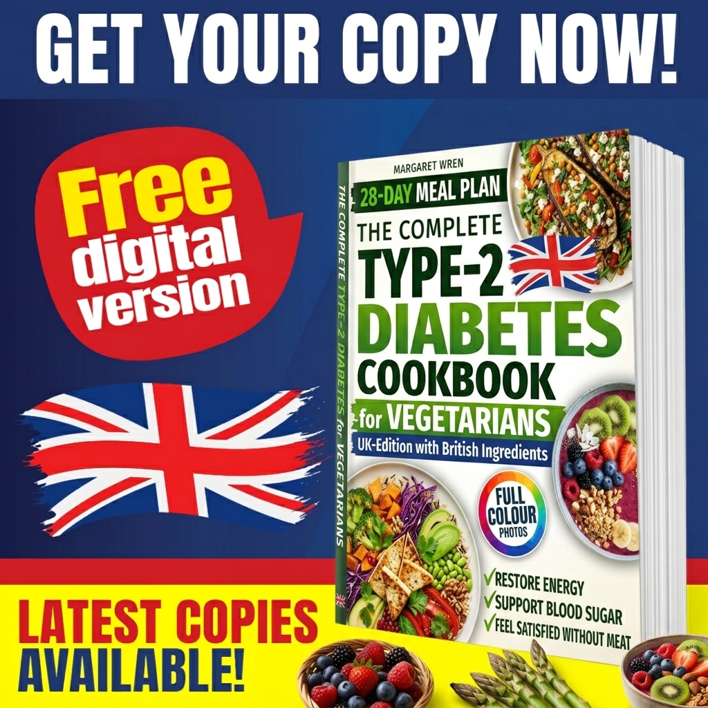 Margaret Wren Facebook ad: FREE Type 2 Diabetes Vegetarian Cookbook