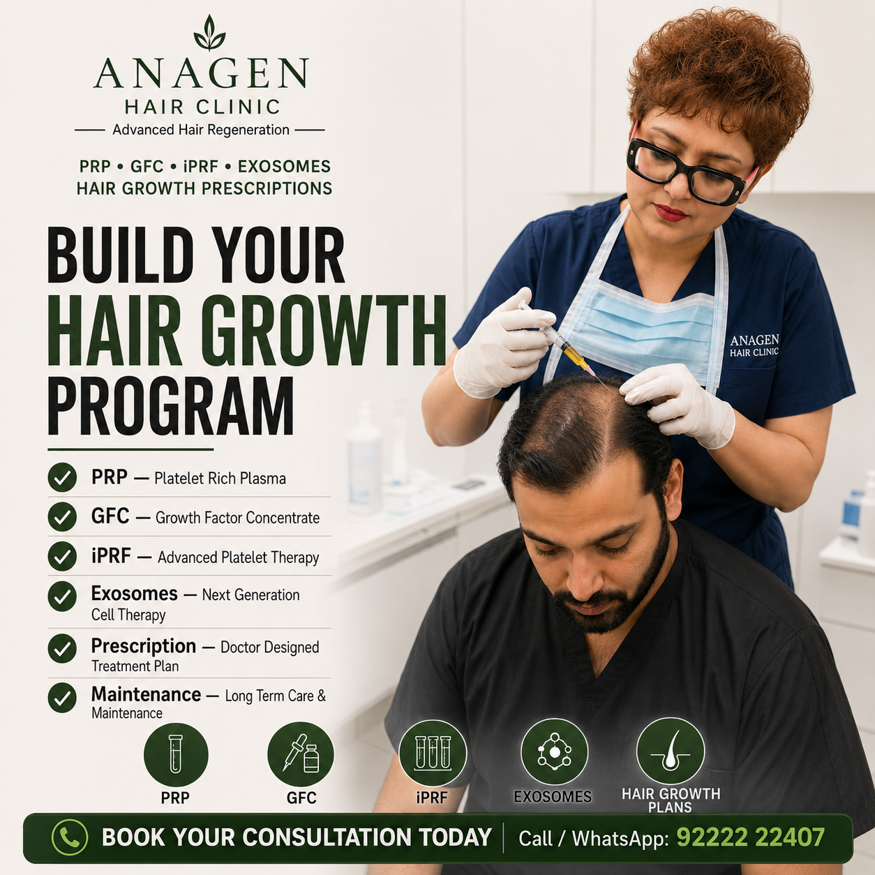Anagen Hair Transplant Centre Facebook ad from Jul 21, 2026