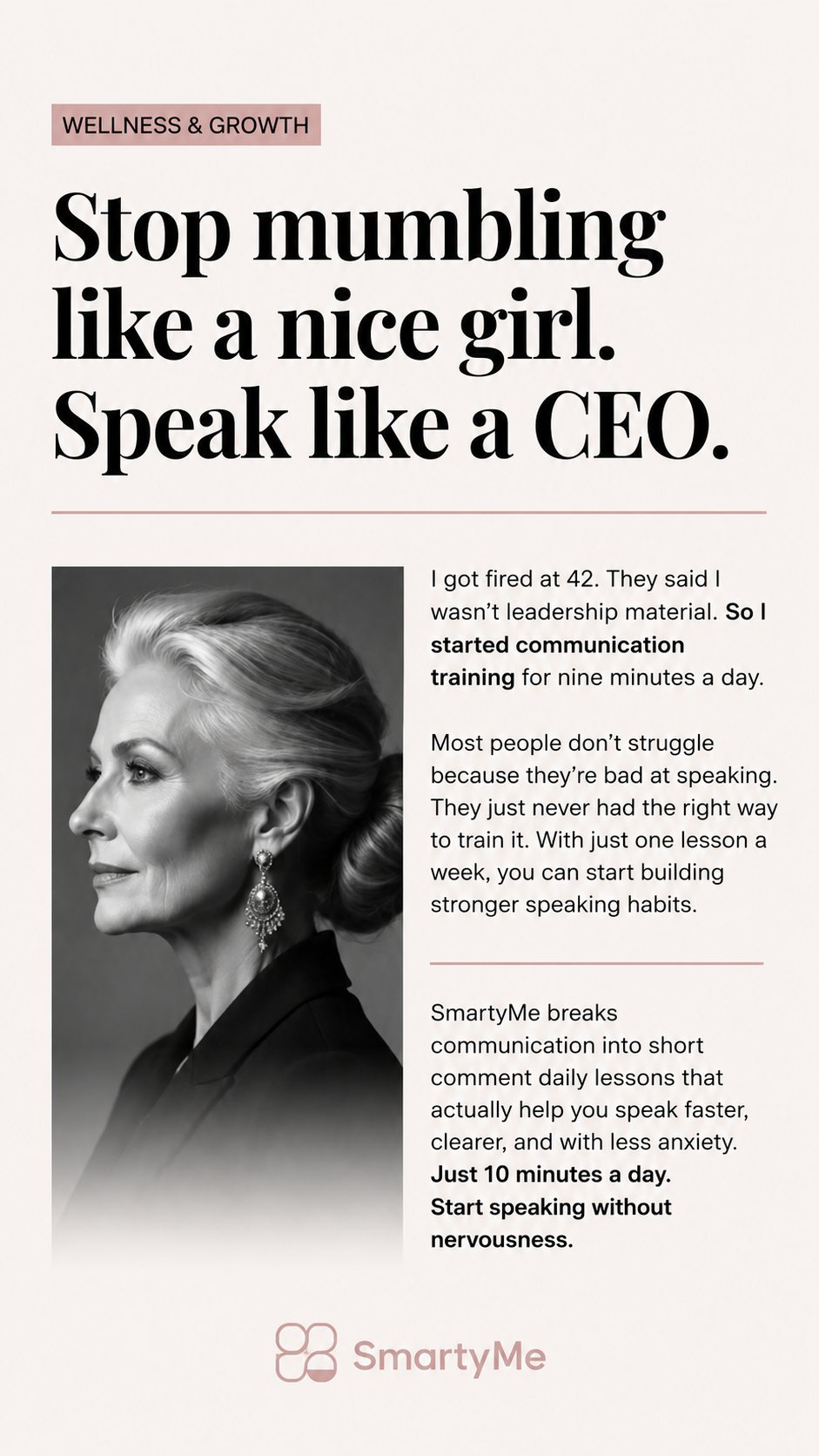 SmartyMe: Speak like a Leader Facebook ad: I’m addicted to this communication challenge. Now I speak…