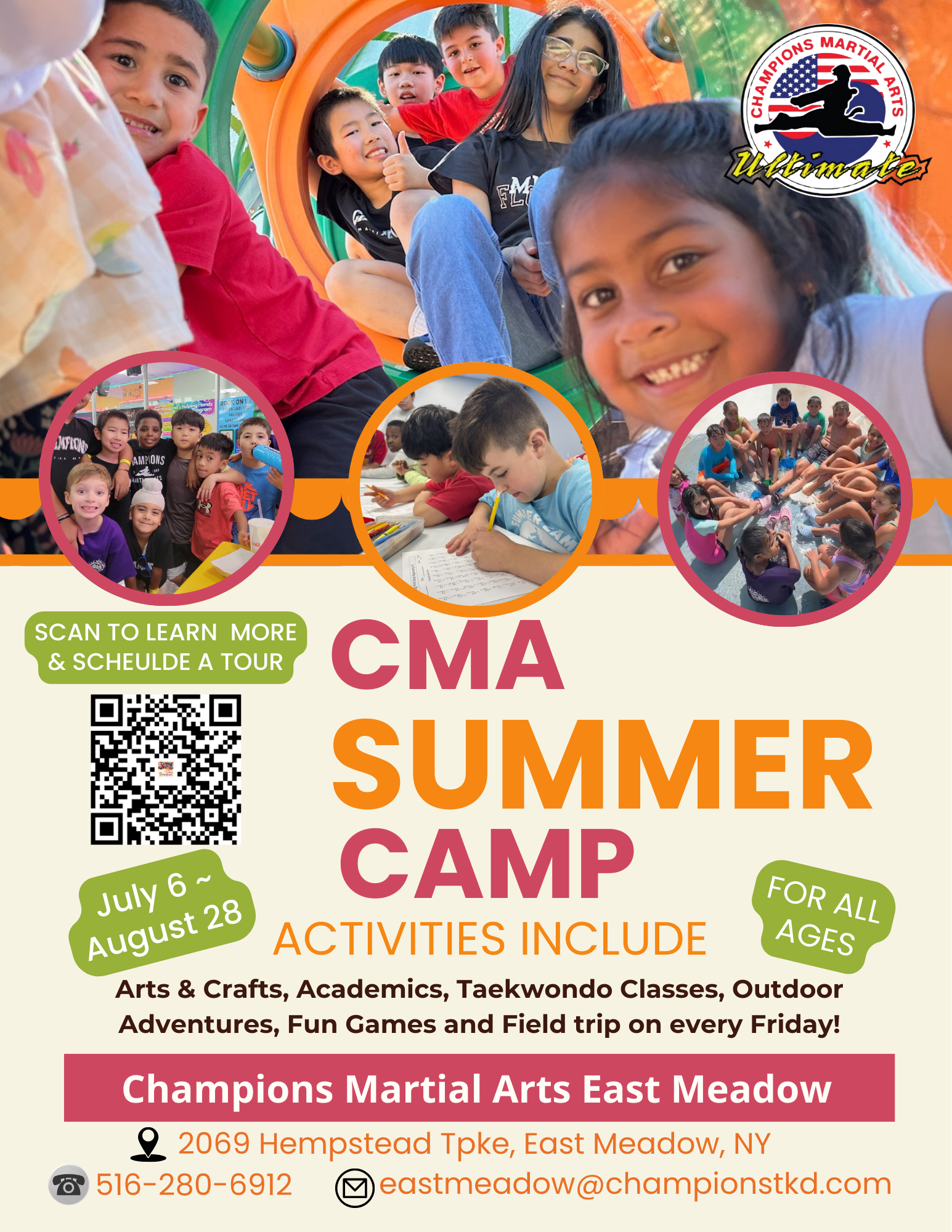 East Meadow Champions Martial Arts Facebook ad: Looking for a structured, safe, and exciting summer…
