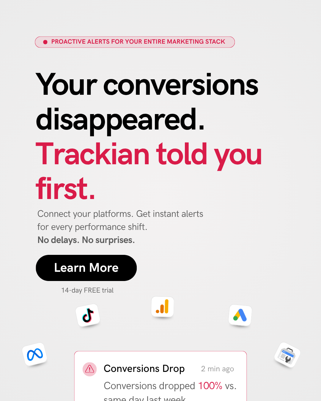 Trackian Facebook ad from May 27, 2026