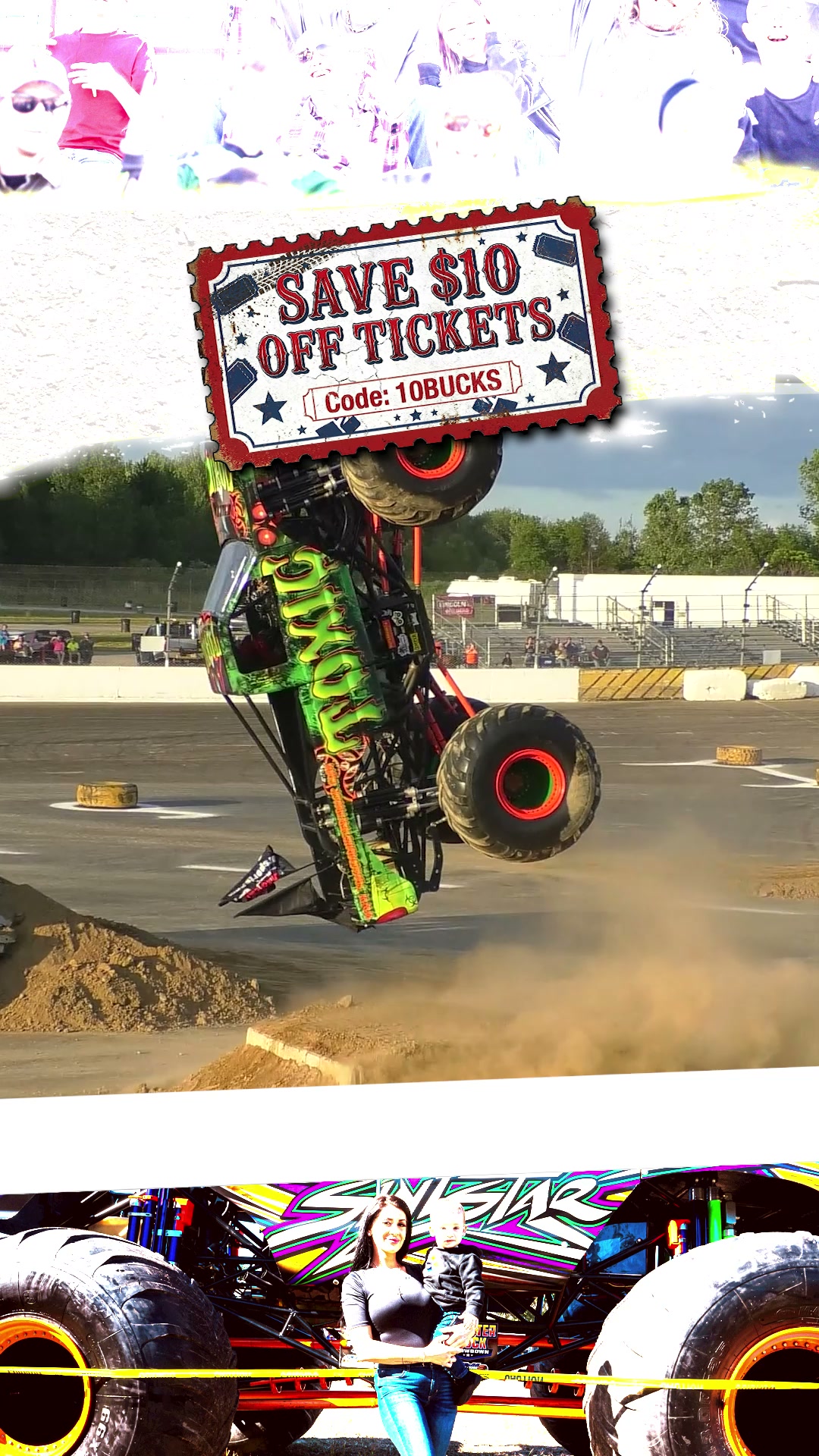 All Star Monster Truck Tour Facebook ad: THIS WEEKEND, DON’T OVERPAY!