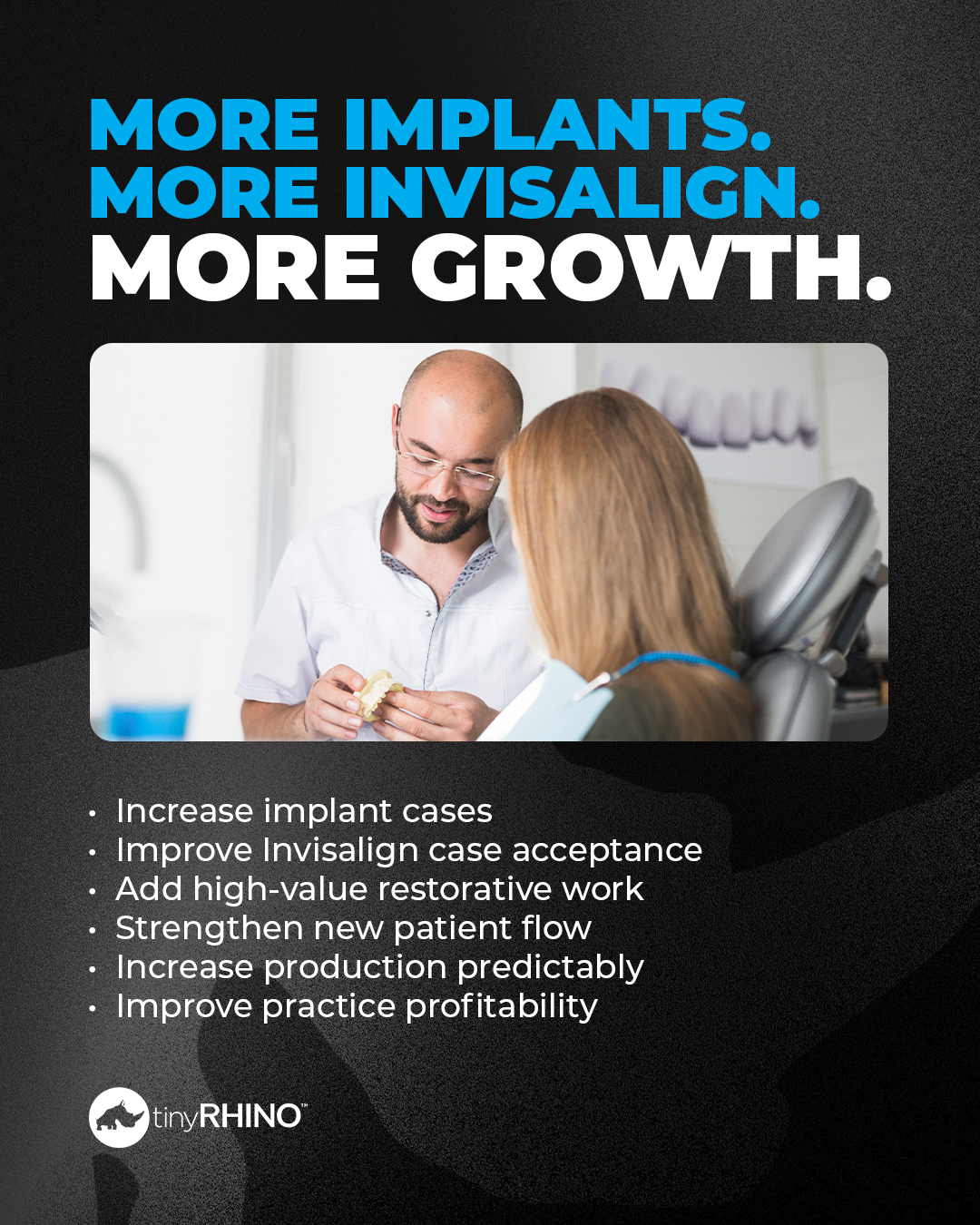 tinyRHINO Facebook ad: Performance marketing designed to scale profitable cases