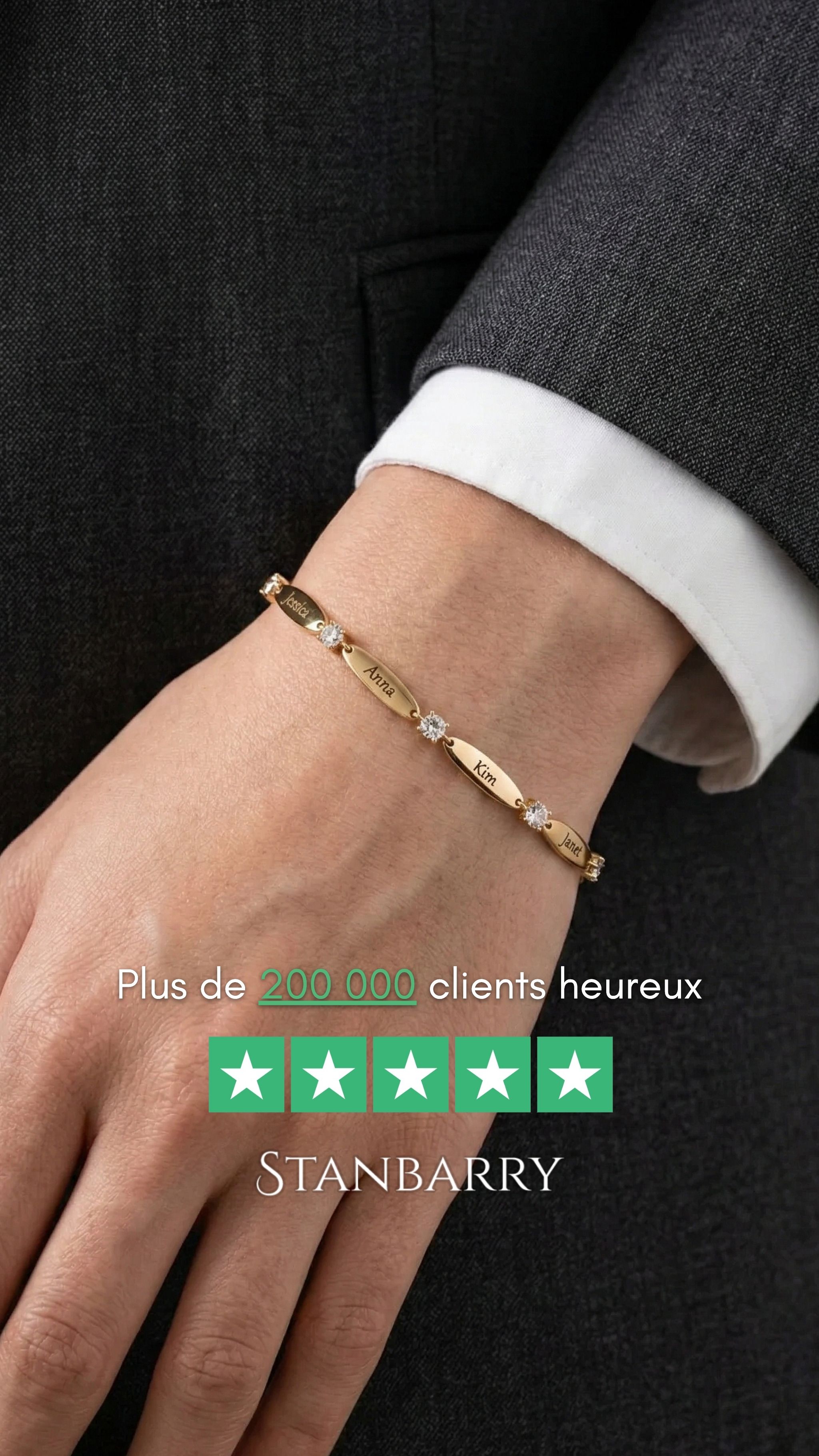 Stanbarry Bijoux Facebook ad: Un bracelet gravé, un souvenir éternel