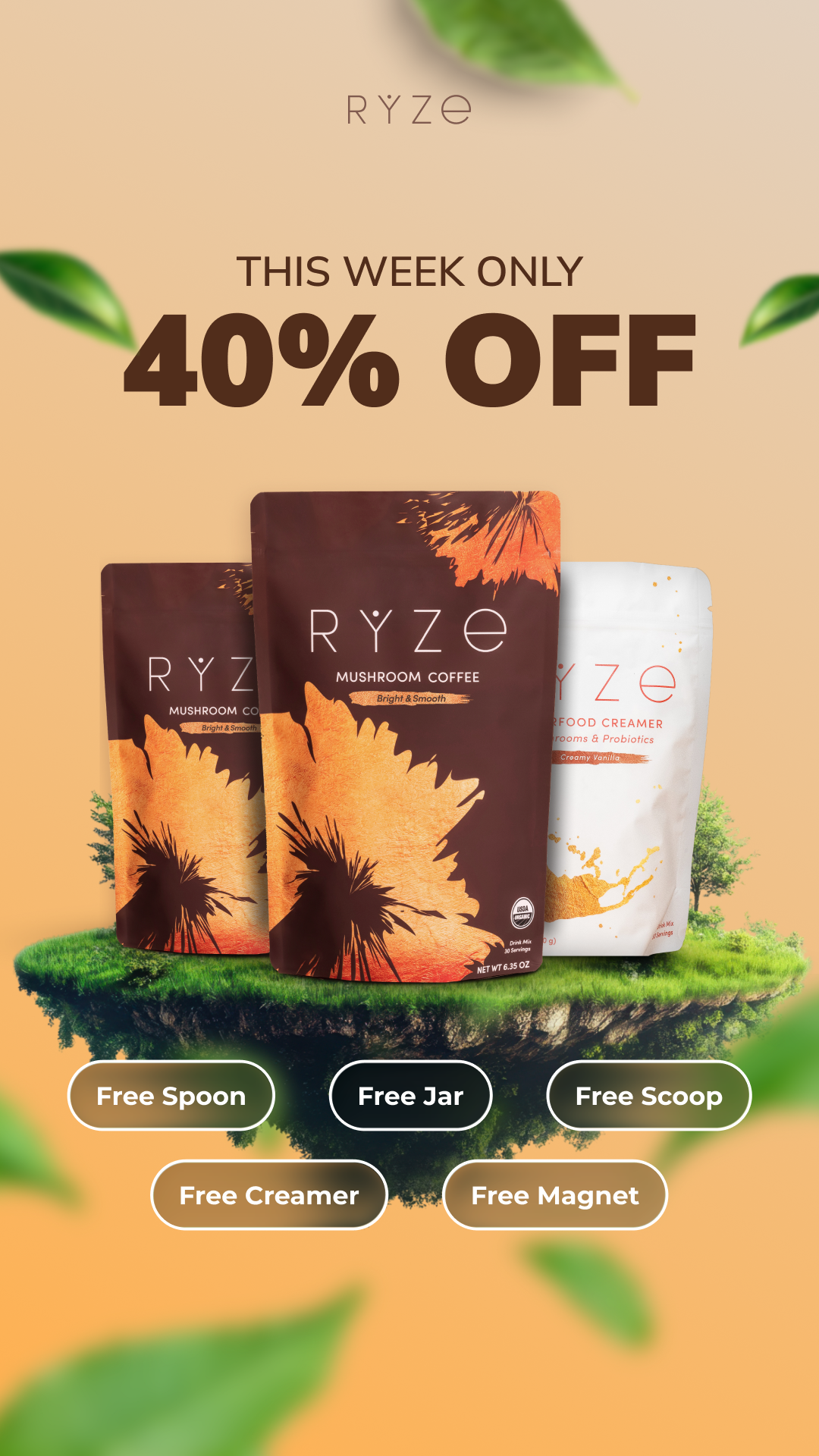 RYZE Superfoods Facebook ad