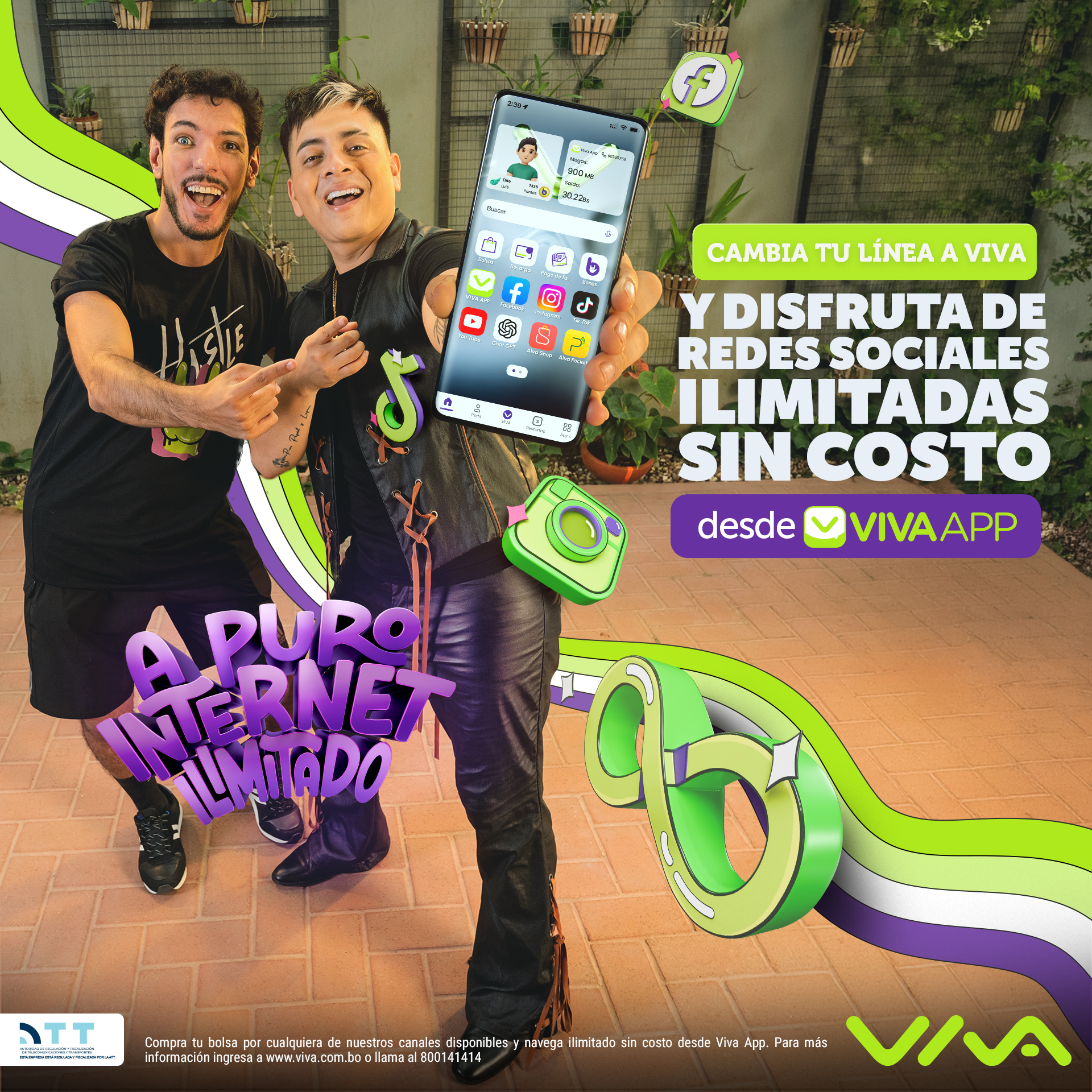 VIVA Facebook ad: Tus días deberían durar más que tus megas.