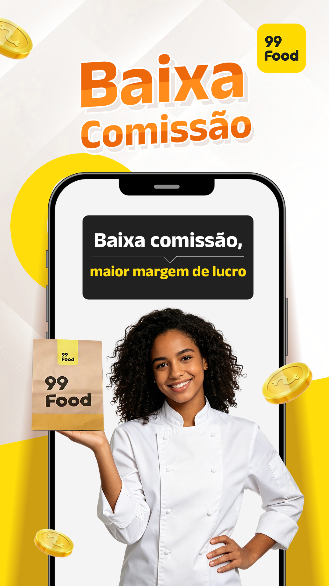Vou de 99 Facebook ad: Cadastre seu restaurante agora