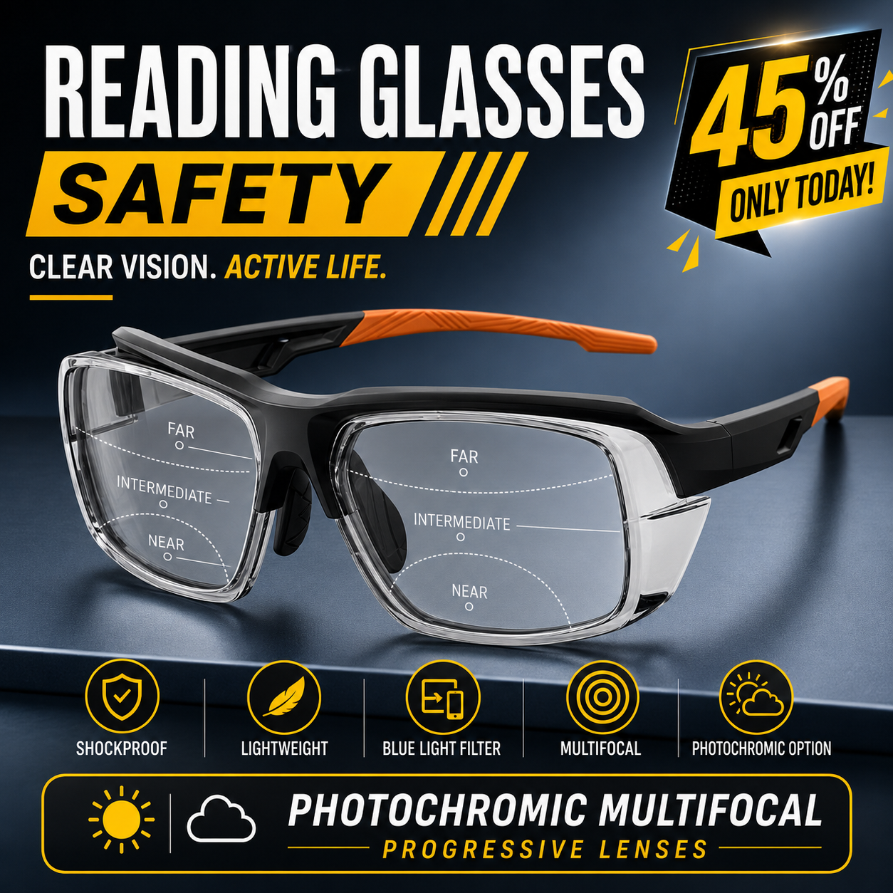 Manlykicks New Facebook ad: 45% OFF, Finally, Safety Glasses That Don’t Feel Like…