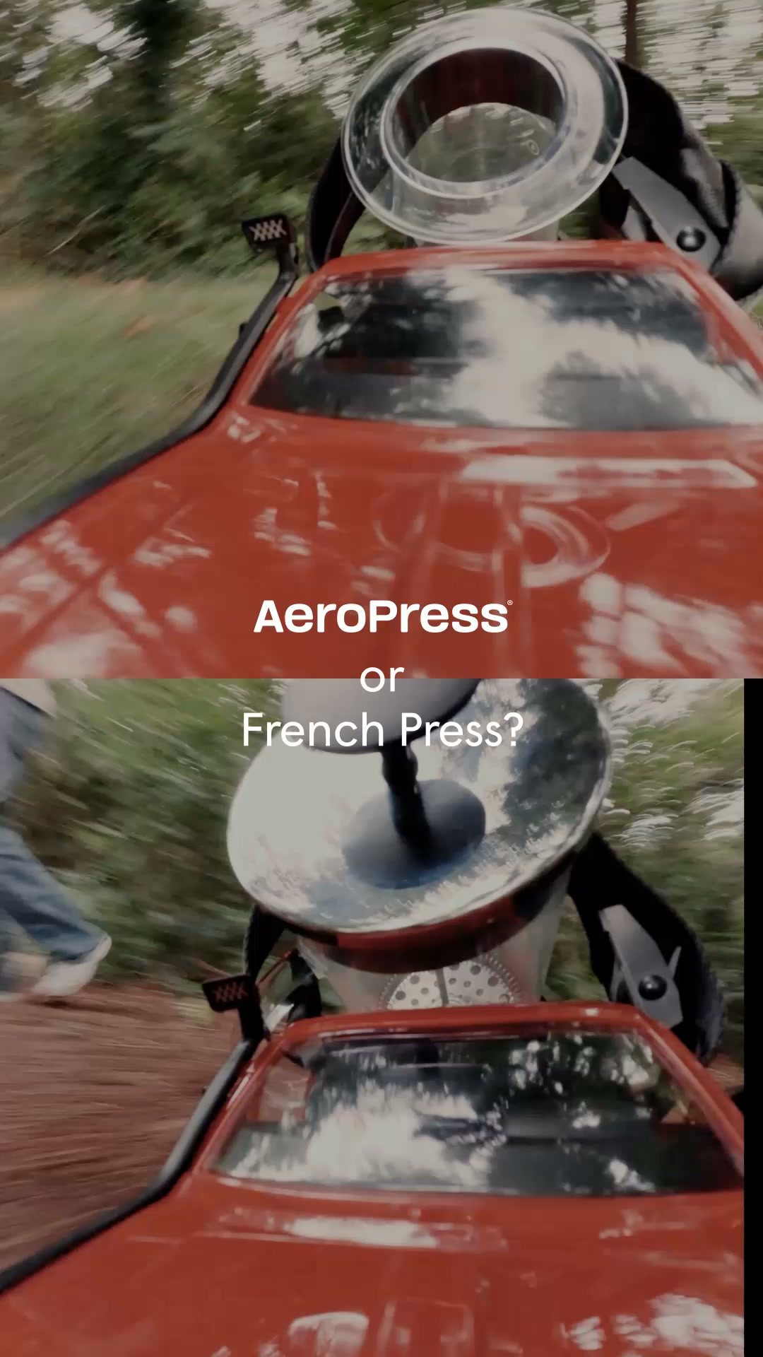 AeroPress Facebook ad: Built to Brew Anywhere.