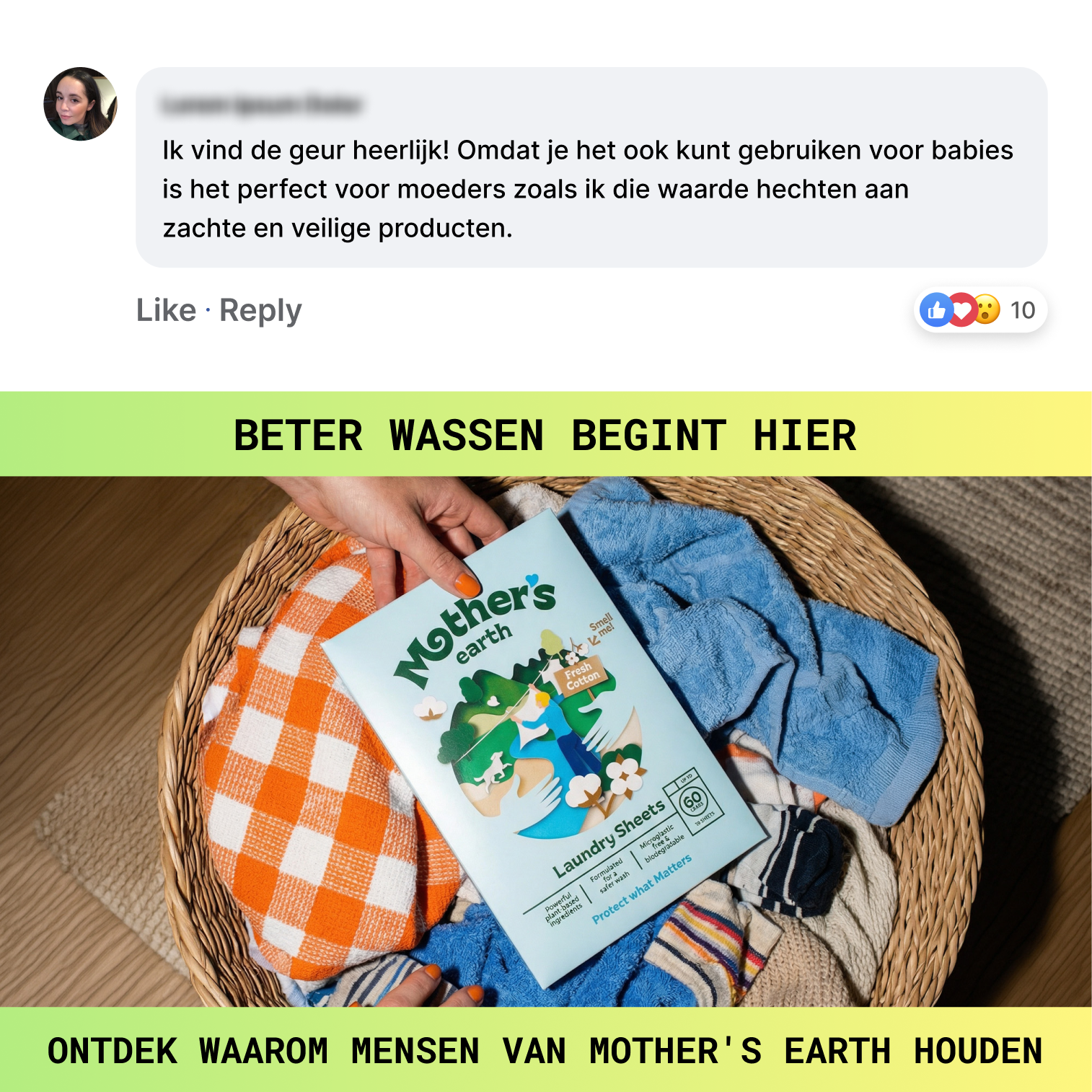 Mothers Earth Facebook ad