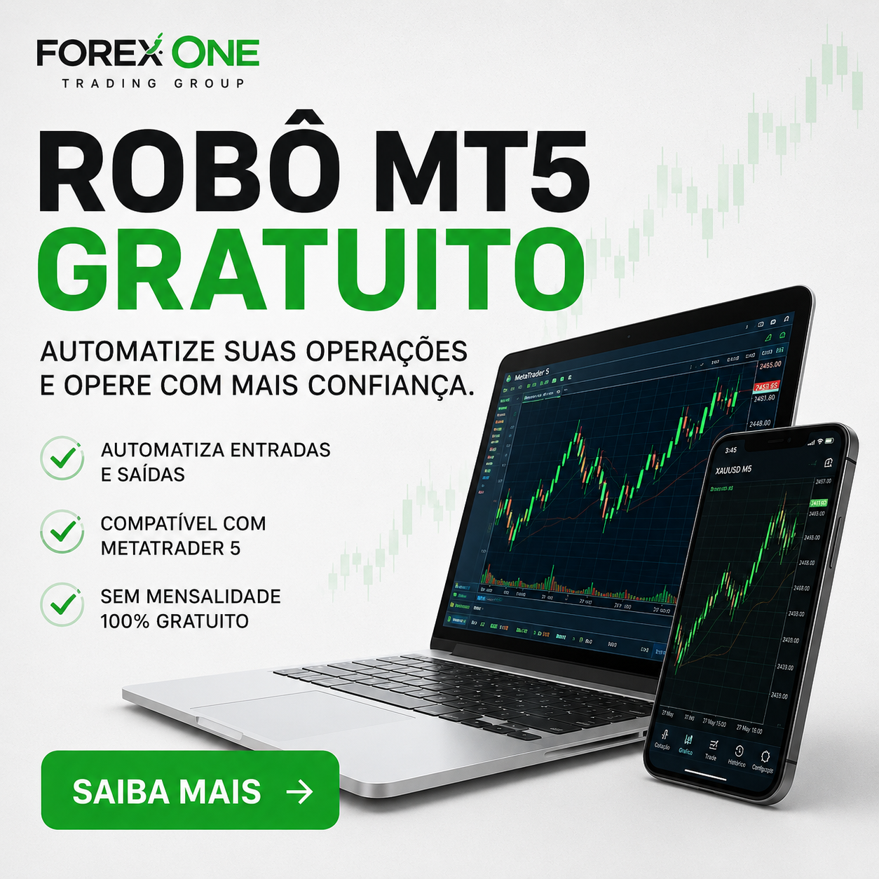 Forex One Facebook ad: Robô Forex Grátis MT5 - Download Expert Advisor Automático…